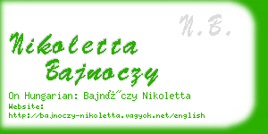 nikoletta bajnoczy business card